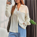 Jacquard Pattern Women's Blouse for Everyday Style