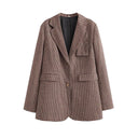 Chic Check Blazer for Women with Stylish Pockets