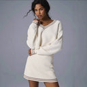 Textured Cotton Women's Hooded Dress