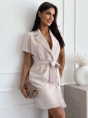 Chic Women's Blazer Skirt with Stylish Belt