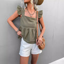 Chic Ruffle Detail Women's Top