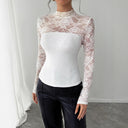 Chic High Collar Lace Top for Women