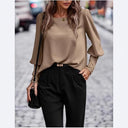 Textured Puff Sleeve Women's Blouse