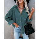 Chic Women's Corduroy Button-Up Blouse