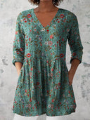 Women’s Floral Boho Dress with Flowy Silhouette