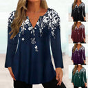 Floral V-Neck Women's Blouse in Stylish Design