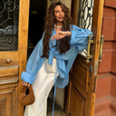 Chic Linen Blouse with Knot Closure for Women