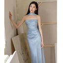 Chic Women's Strapless Maxi Evening Dress