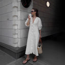 Women's Relaxed Linen Button-Up Dress