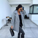 Chic Oversized Blazer with Double-Breasted Design and Handy Pockets