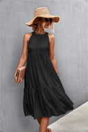 Flared Skirt High Neck Summer Dress for Women