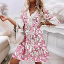 Chic Women's Dress with Paisley Print & Lace Accents