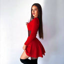 Chic Mini Dress with Transparent Accents
