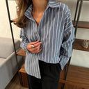 Striped Cotton Blouse for Women - Relaxed Fit