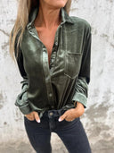 Chic Velvet Blouse for Women