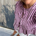 Striped Ruffle Blouse for Women