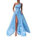 Chic Asymmetrical Evening Dress with High Slit