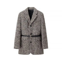 Chic Wool Blazer Jacket with Waist Belt