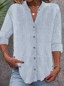 Stylish Women's Striped Button-Down Blouse