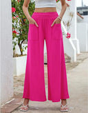 Women's Relaxed-Fit Leisure Trousers with Elastic Waist and Side Pockets