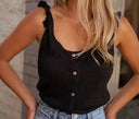 Stylish Women's Blouse with Button Placket & Ruffles