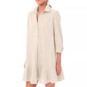 Chic Women's Shirt Dress with Flowy Hem