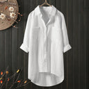 Chic Women's Blouse with Patch Pockets and Long Sleeves