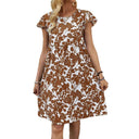 Floral Print Women's Dress with Stylish Cut