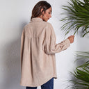 Women's Button-Up Corduroy Blouse with Relaxed Fit