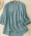 Stylish Women's Button Detail Blouse with Waist Knot