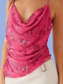 Floral Embroidered Chiffon Women's Top