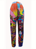 Vibrant Women's Graphic Leisure Pants with Elastic Waist