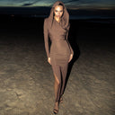 Chic Hooded Evening Dress for Women