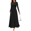 Women's Maxi Dress with Ruffle Accents and Chic Pockets