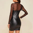 Stylish Women's Dress with Sheer Sleeves and Fitted Design