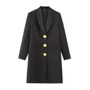 Chic Women's Blazer Jacket with Decorative Buttons
