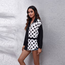 Chic Checkered Blouse with Asymmetrical Design & Stylish Collar