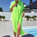 Women's Cotton Button-Up Beach Cover-Up