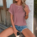 Lace Pattern Women's Round Neck Tee