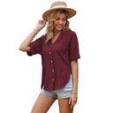 Chic Women's Knot Blouse with Button Placket