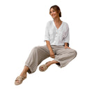 Chic Women's Linen Blouse with Button Accents