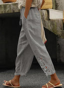 Embroidered Women's Linen Pants for Effortless Style