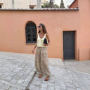 Floral Palazzo Pants for Women with Elastic Waistband