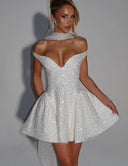 Glamorous Sequined Halter Neck Cocktail Dress for Women