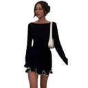 Chic Women's Sheath Dress with Fringed Hem