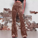 High Waist Glitter Flared Pants for Women