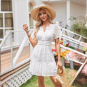 Chic Women's Cotton Lace-Trimmed Dress