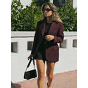 Chic Women's Blazer Jacket with Double Button Closure