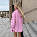 Stylish Oversized Long Sleeve Women's Blouse