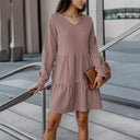 Chic Women's V-Neck Ruffle Dress